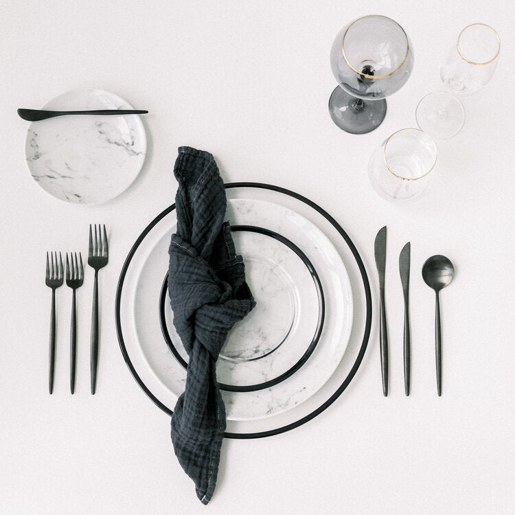 Luna Flatware — Matte Black (5 Piece Set)