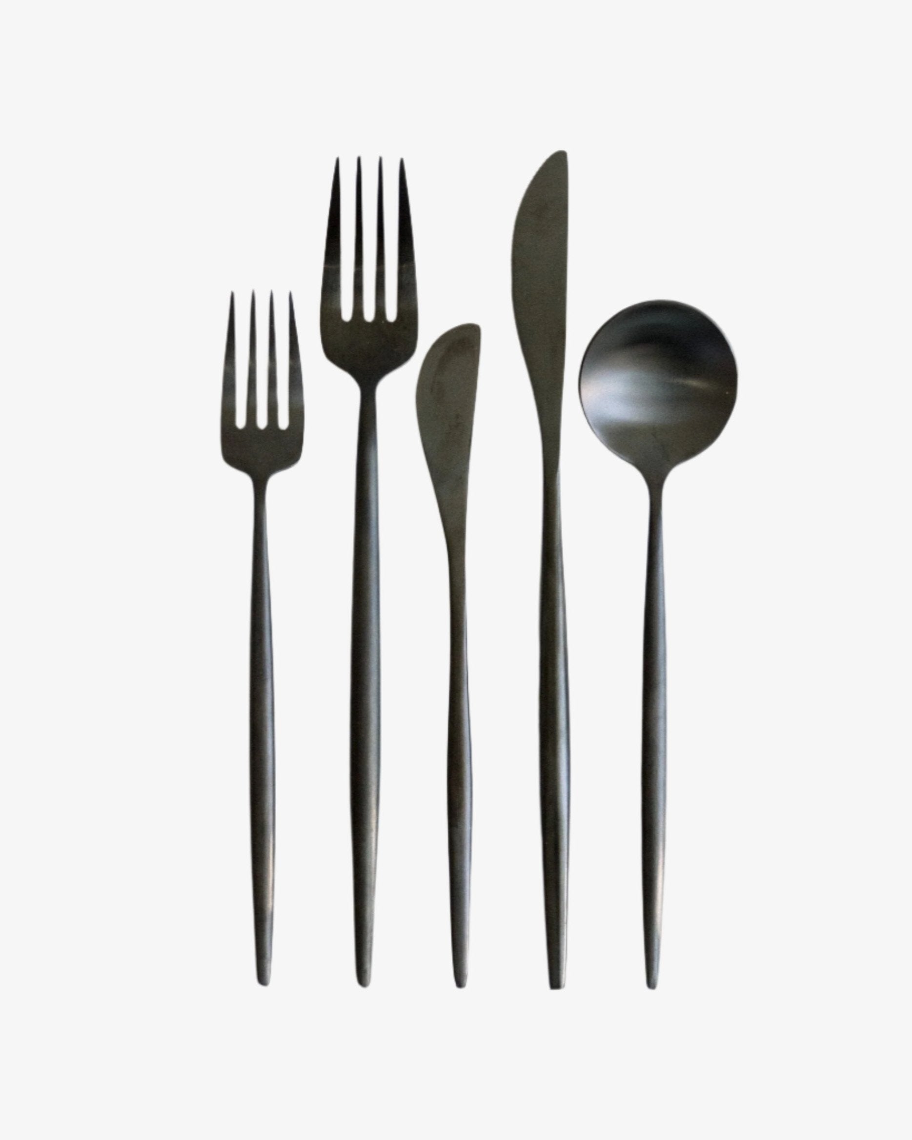 Luna Flatware — Matte Black (5 Piece Set)