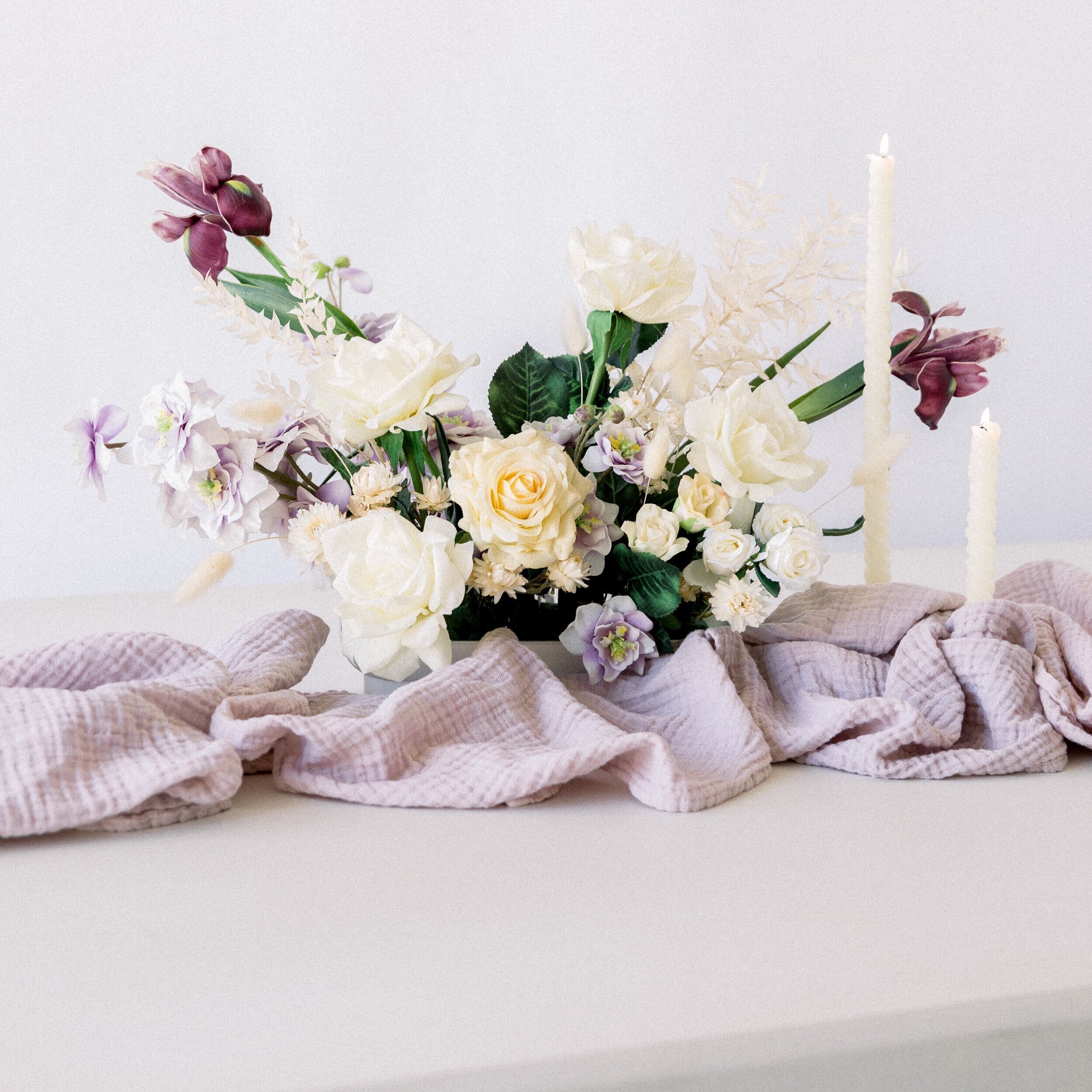 Organic Cotton Table Runner – Misty Lilac