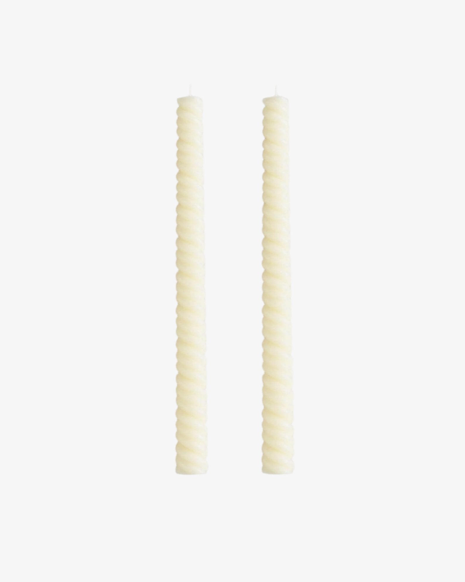 Cathedral helix taper candle in ivory, off white made of 100% beeswax, set of 2