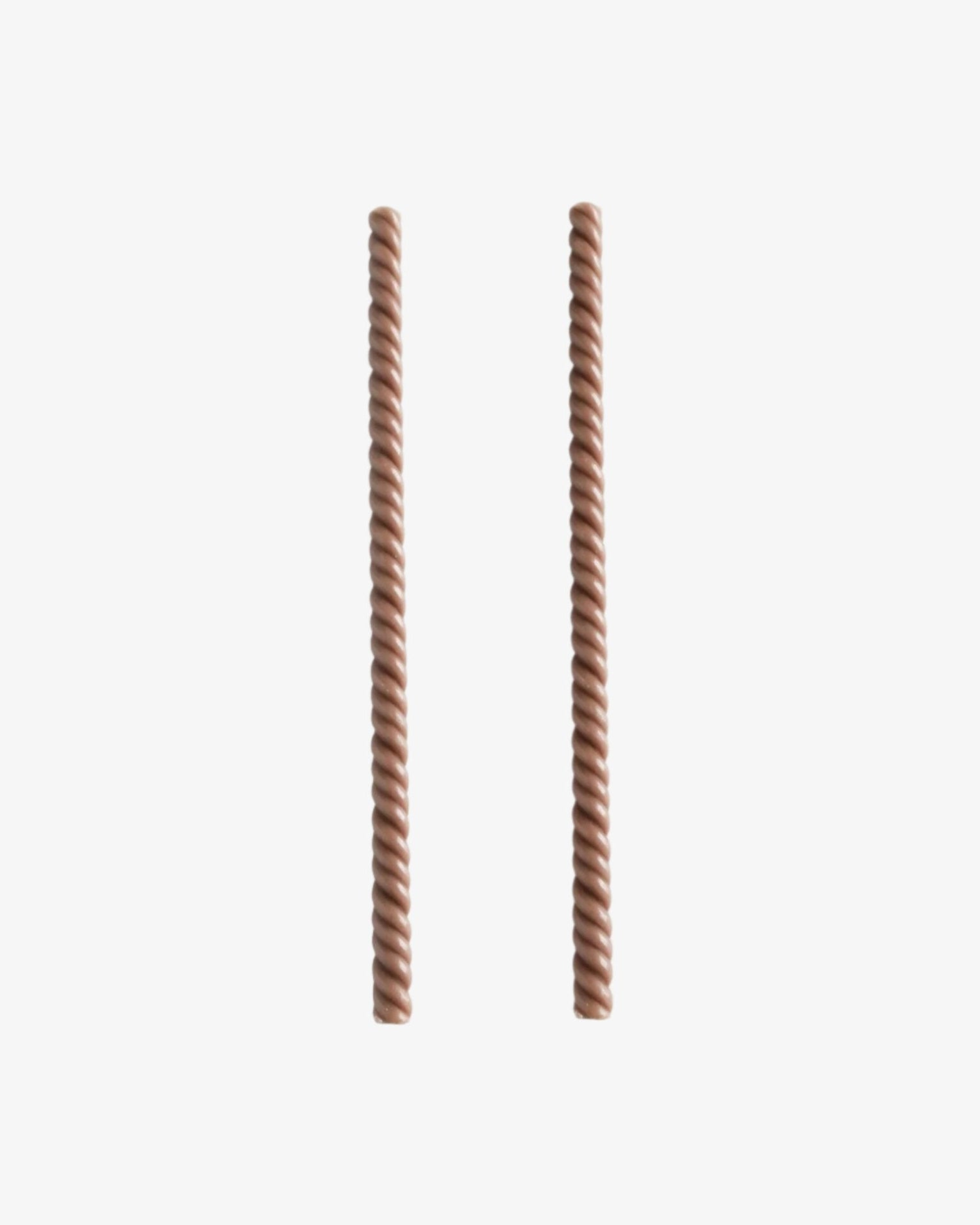 Fawn helix taper candle in soft brown made of 100% beeswax, set of 2