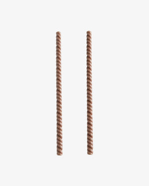 Fawn helix taper candle in soft brown made of 100% beeswax, set of 2