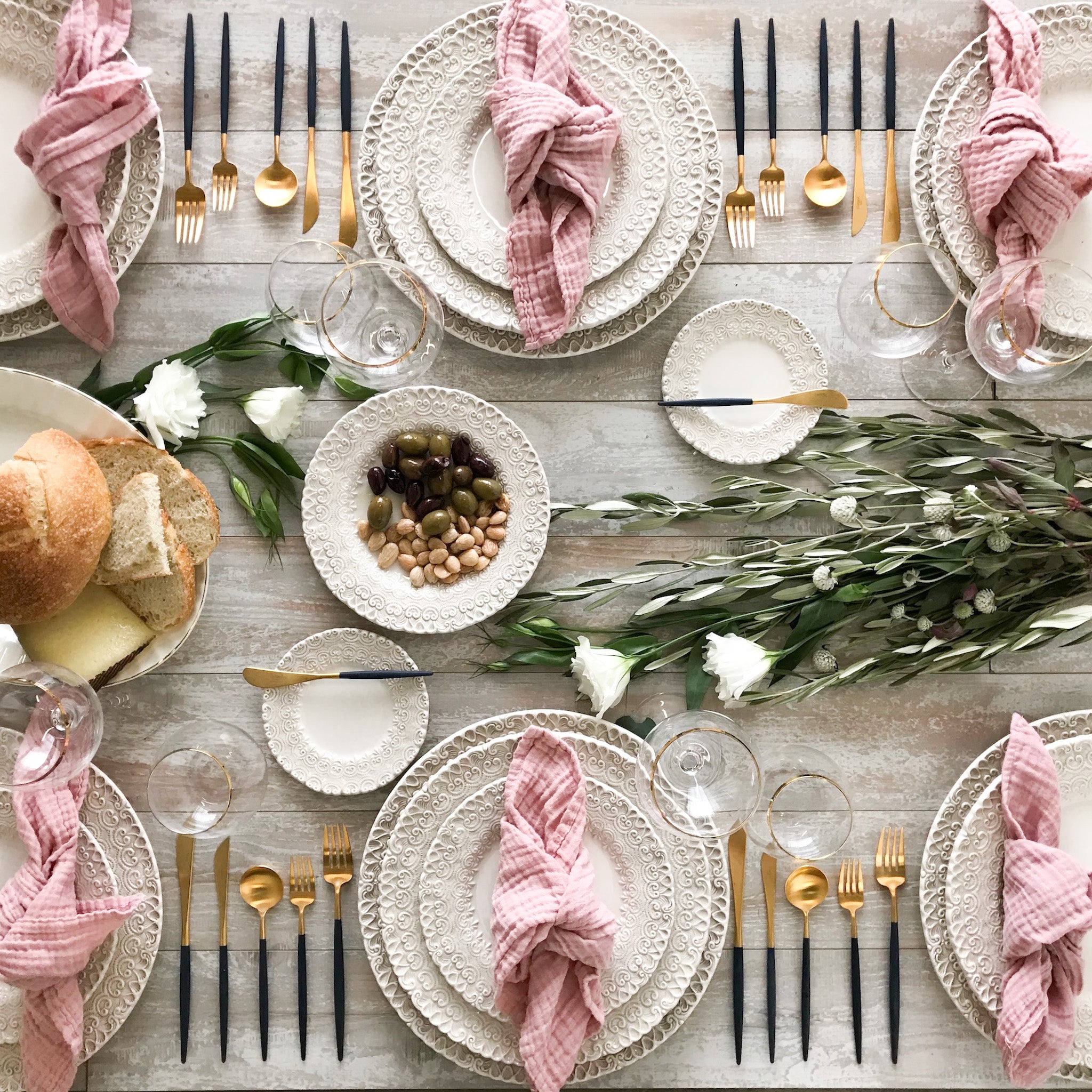 Organic Cotton Napkins – Rosewater (Set of 4)