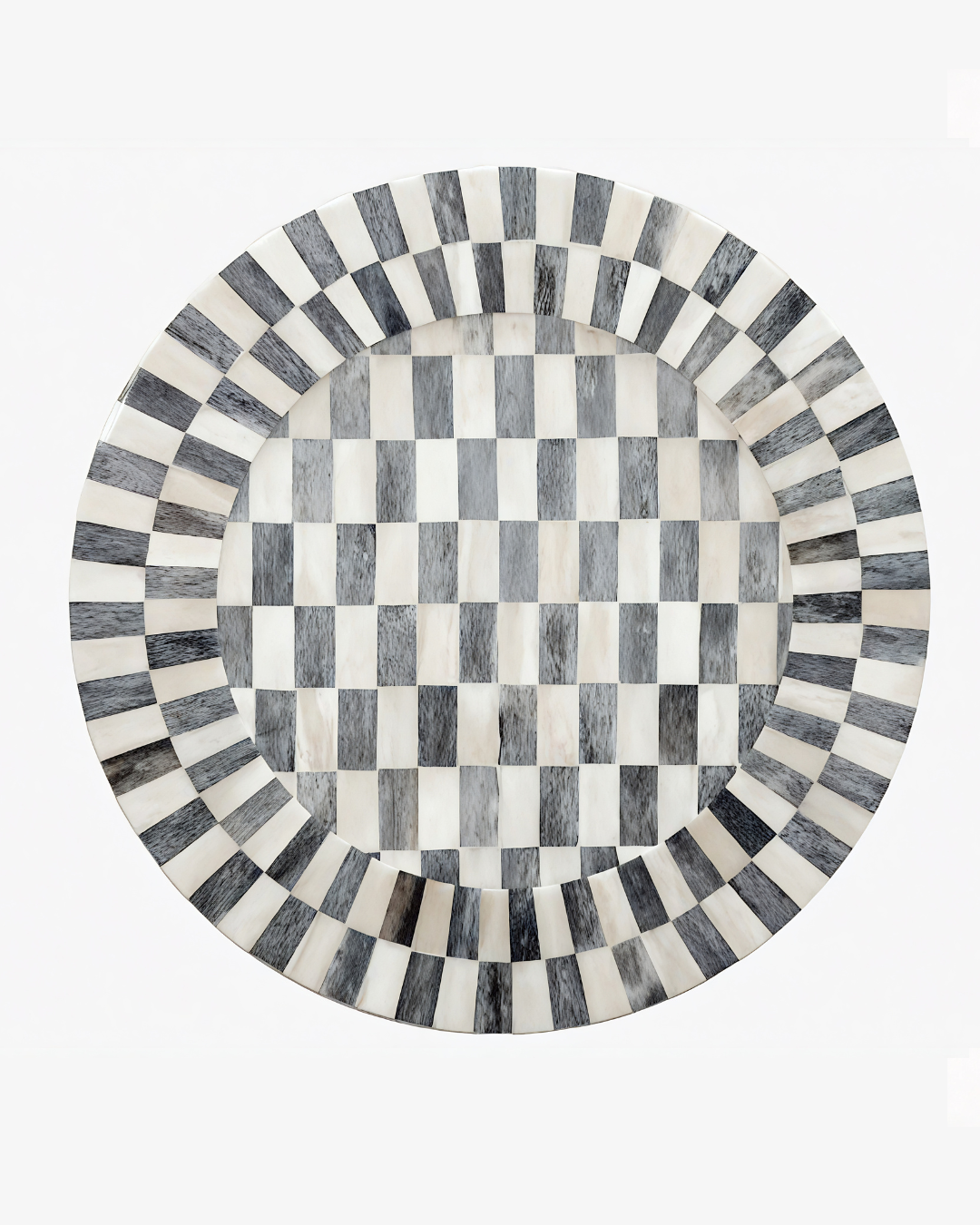 Bone Inlay Charger — Charcoal