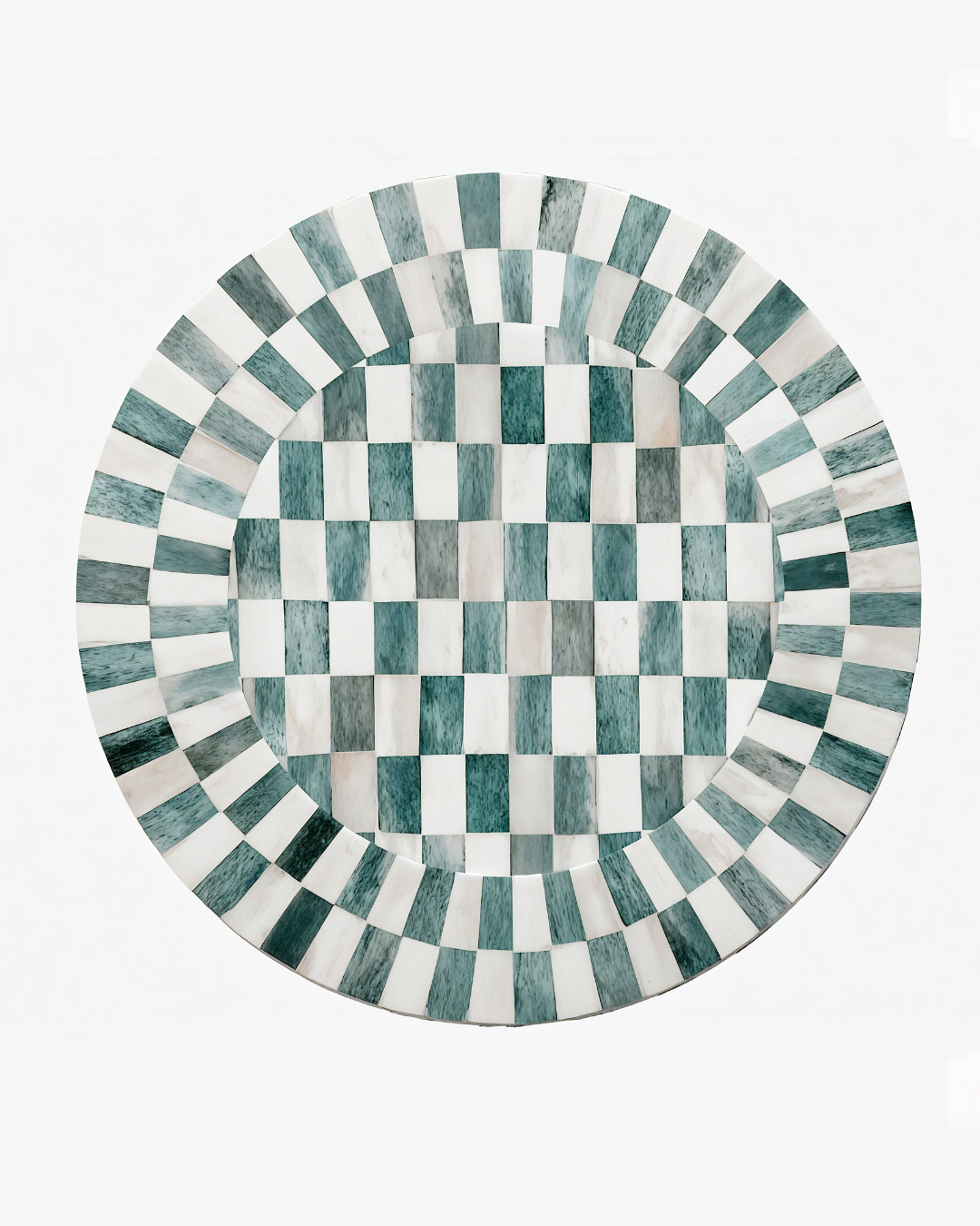 Bone Inlay Charger — Seafoam