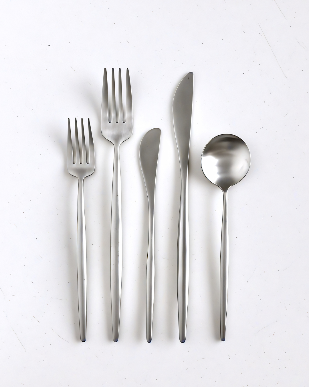 Luna Flatware — Brushed Silver (5 Piece Set)